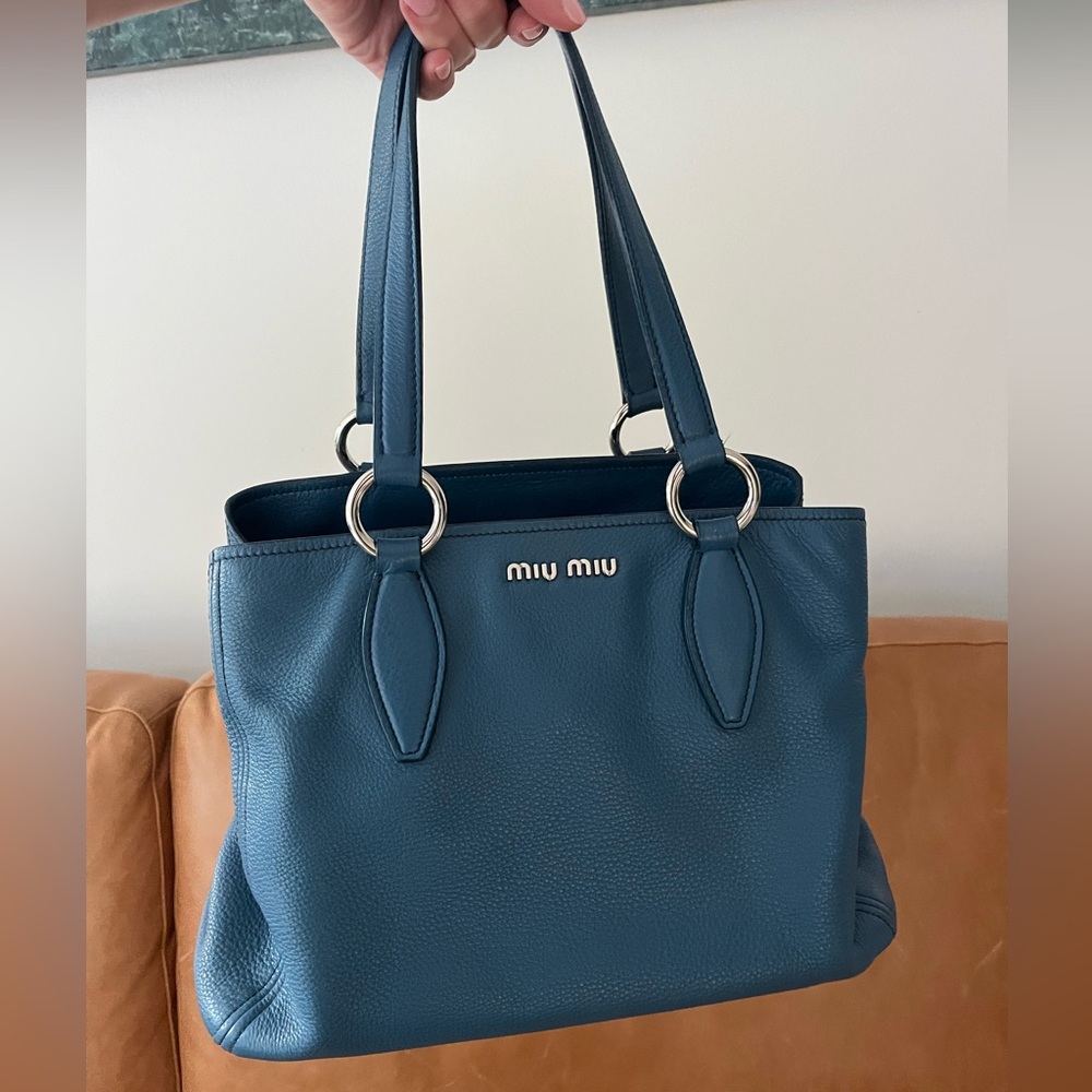 Miu Miu Blue Tote with Double Handles